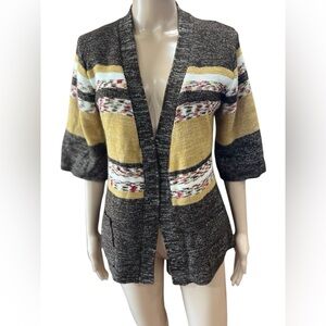Vintage 70s/80s southwestern layering cardigan sweater 3/4 sleeves pockets